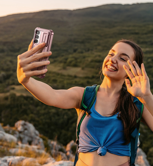 Páncélozott tok a Samsung Galaxy A16, Dexnor Full Body (Two Frames), rózsaszín