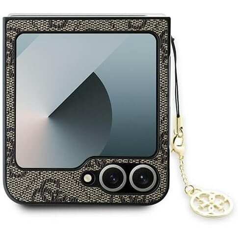 GUESS Telefontok a Samsung Galaxy Z Flip7 FE / Z Flip6, 4G Charms Collection Hardcase, barna