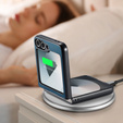 Tojás Samsung Galaxy Z Flip7 FE / Z Flip6, CASEME Litchi Leather, kék