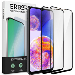 2x edzett üveg a Samsung Galaxy A23 4G/5G, ERBORD 3D teljes képernyő