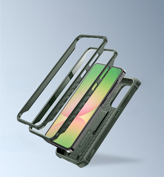 Páncélozott tok a Samsung Galaxy A56 5G, Dexnor Full Body (Two Frames), zöld