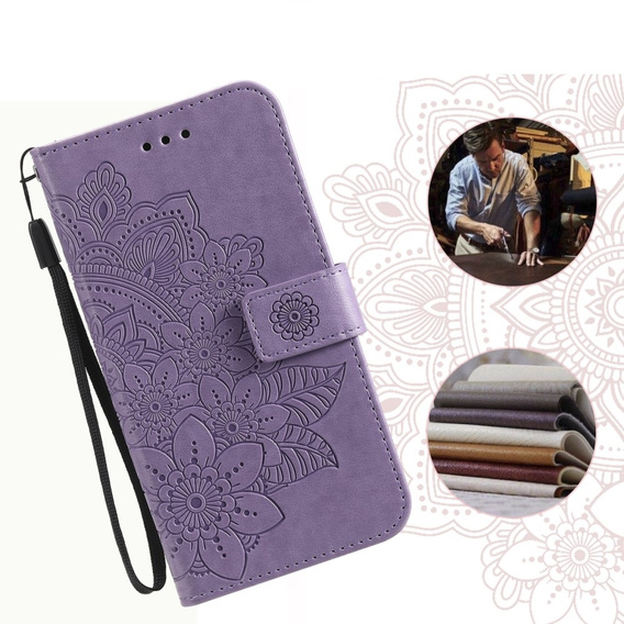 Pattintható tok a Samsung Galaxy M34 5G, Mandala Flower, lila
