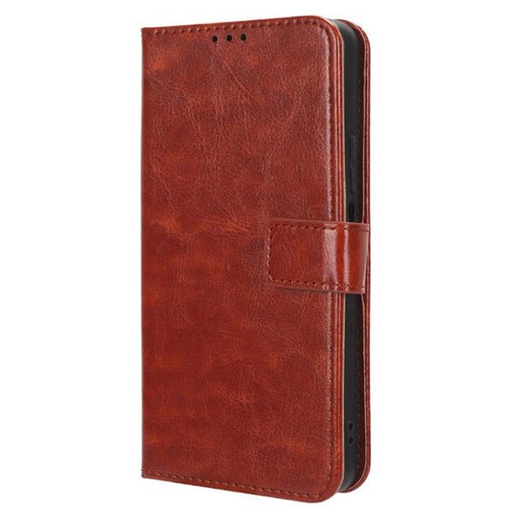 Pattintható tok a Motorola Moto E14, Crazy Horse Wallet, barna