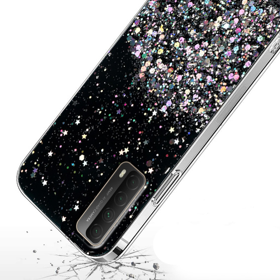 Telefontok a Huawei P Smart 2021/Y7A, Glittery, fekete