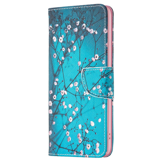 Pattintható tok a OPPO A57 / A57s, Wallet, Sakura, kék