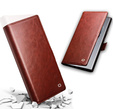 Flip tok Samsung Galaxy S25 Ultra, QIALINO Leather Wallet, sötétbarna