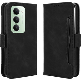 Pántos tok Xiaomi Redmi 15 5G / 4G, kártyahely, pénztárca, fekete