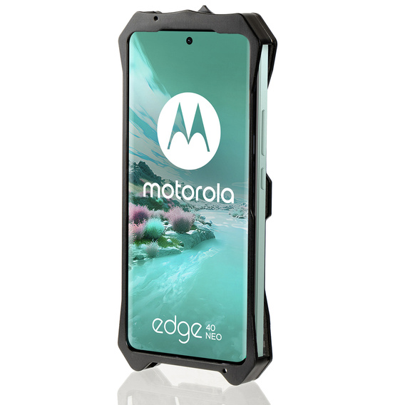 Páncélozott tok Motorola Edge 40 Neo, Aluminum Alloy, fekete
