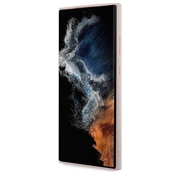 GUESS 4G Nagy fém logós tok Samsung Galaxy S24 Ultra készülékhez, rózsaszín