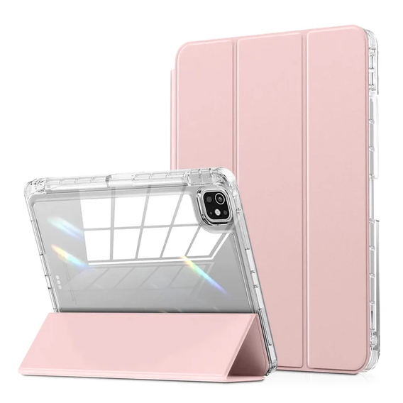 Tok iPad Pro 11" 2024 (5 gen.), Smartcase Hybrid, tolltartó résszel, rózsaszín