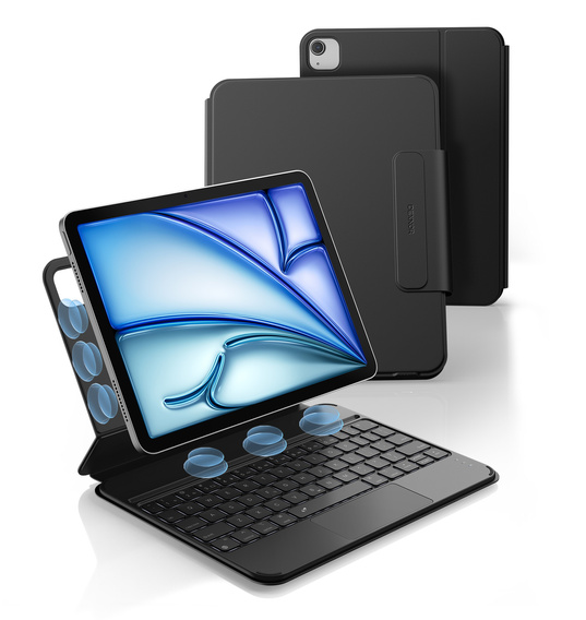 Billentyűzet tok iPad Air 11" 2025/2024 (7./6. generáció) / Air 10,9" 2022/2020 (5./4. generáció) / Pro 11" 2022/2021/2020/2018 (4./3./2./1. generáció), Dexnor mágneses billentyűzet érintőpad