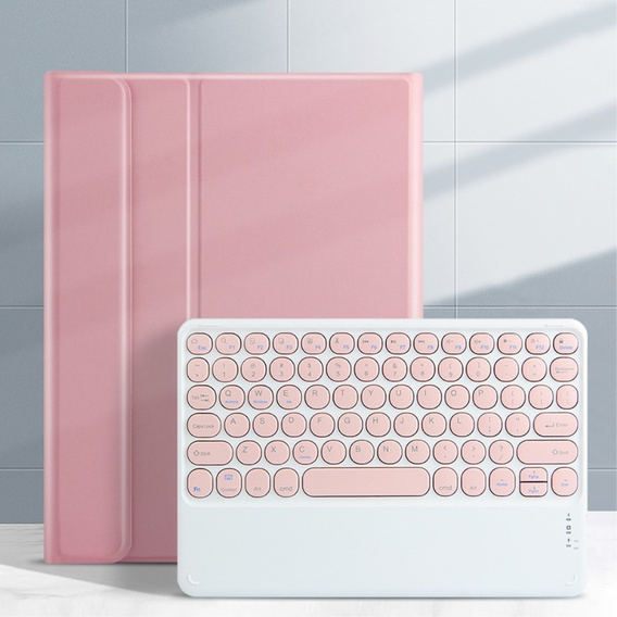 Tok + billentyűzet iPad Pro 11 2021 / 2018, iPad Air 10.9 4 2020 / 5 2022, Pen Slot, rózsaszín rose gold