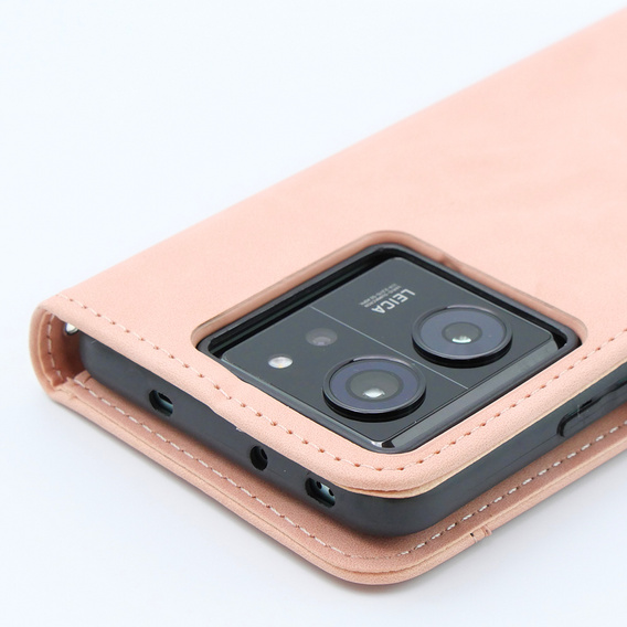 Pattintható tok a Xiaomi 13T / 13T Pro, Card Slot, rózsaszín