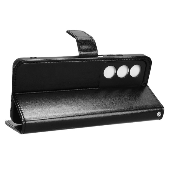 Pattintható tok a Oppo A80, Crazy Horse Wallet, fekete