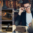Telefontok a Samsung Galaxy A16, ERBORD Vintage, pénztárca patenttal, kávé