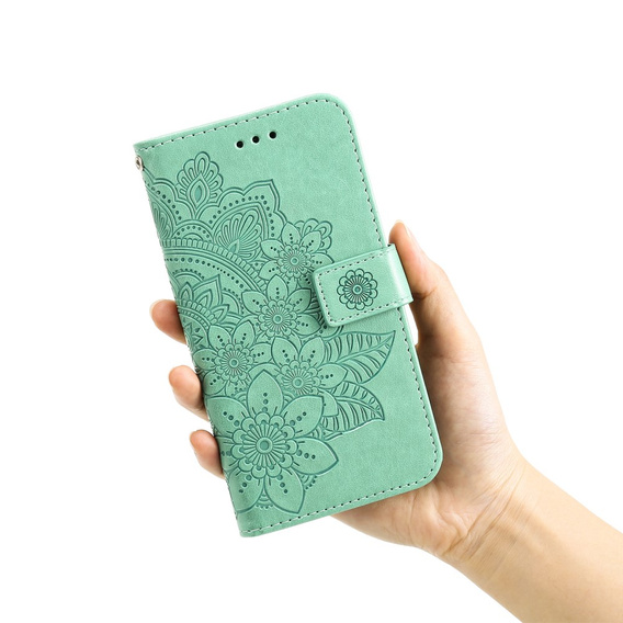 Pattintható tok a Xiaomi Redmi Note 12 4G, Mandala Flower, zöld