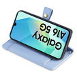 Pattintható tok a Samsung Galaxy A16, Wallet Zipper Pocket, kék