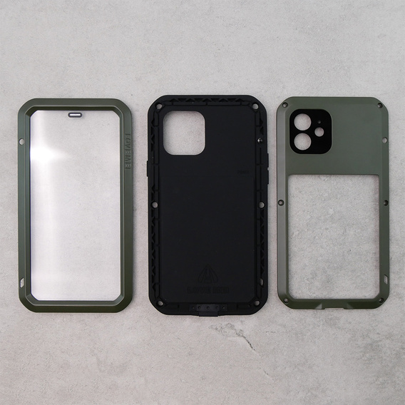 Love Mei Telefontok a iPhone 12, armored with glass, zöld
