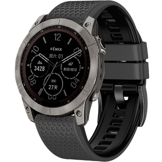 Szilikon pánt Garmin Fenix 7 / Forerunner 965 / 955 / 945 / 935, szürke / fekete