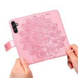 Pattintható tok a Samsung Galaxy A14 4G/5G, Mandala Flower, rózsaszín rose gold