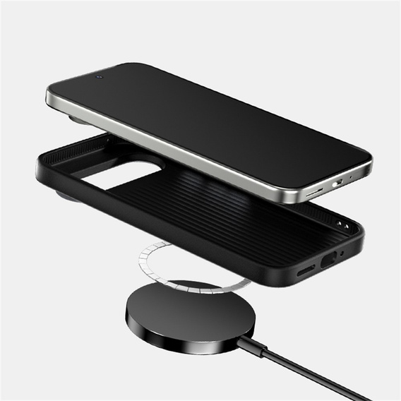 Tok Google Pixel 10 / 10 Pro, ABEEL, MagSafe tok, karbon textúrával, fekete