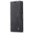 CASEME tok Samsung Galaxy S22 Ultra, Leather Wallet Case, fekete