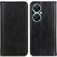 Telefontok a Huawei Nova 11i, Wallet Litchi Leather, fekete