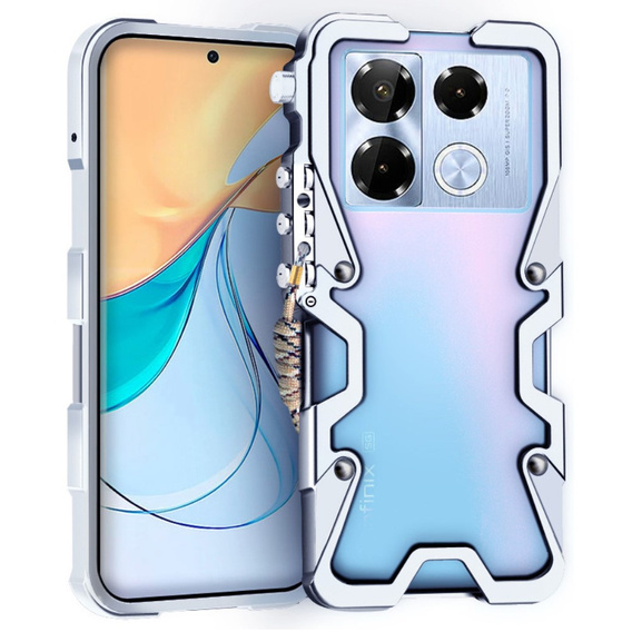 Tok Infinix Note 40 Pro, Aluminium Alloy Bumper, ezüst