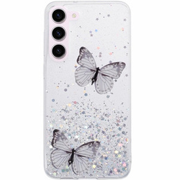Tok Samsung Galaxy S24, Glitter Butterfly, fehér