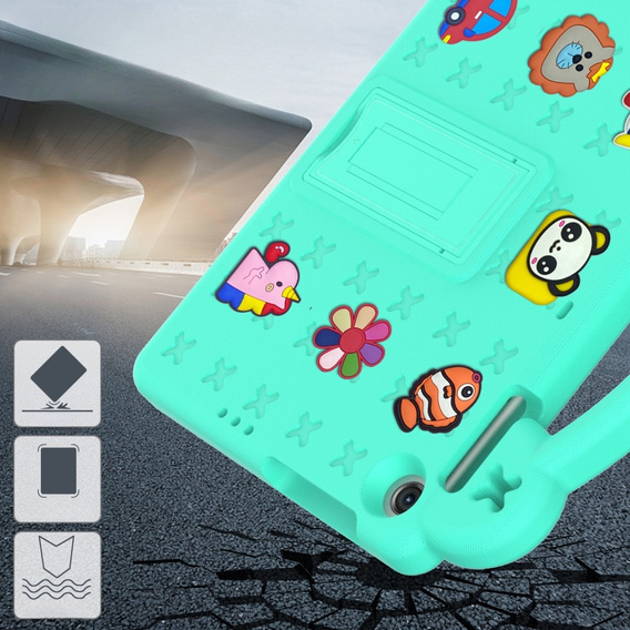 Gyermek tok Lenovo Tab M10 10.1 Gen 3 TB-328FU/TB-328XU, Cute Patterns, állvánnyal, zöld