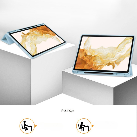 Tok Samsung Galaxy Tab S10+ Plus, Smartcase tolltartóval, kék