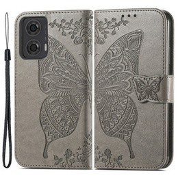 Pattintható tok a Motorola Moto G24 / G24 Power / G04, Butterfly, szürke