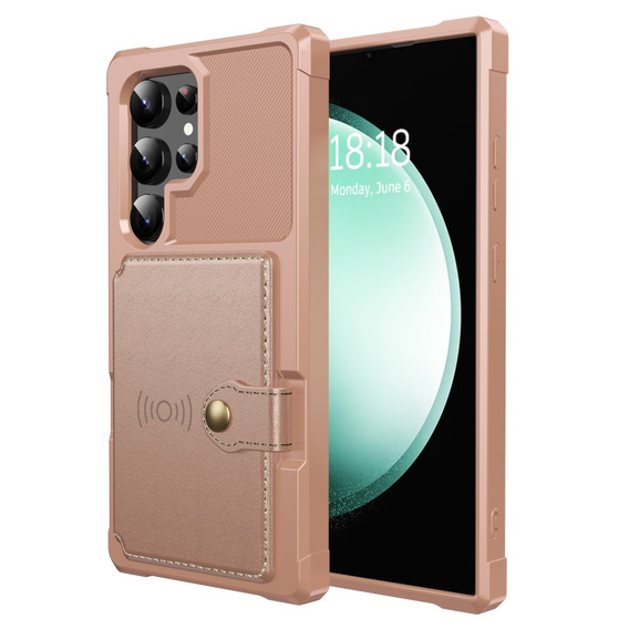 Tok Samsung Galaxy S25 Ultra, Card Holder Kickstand, fekete