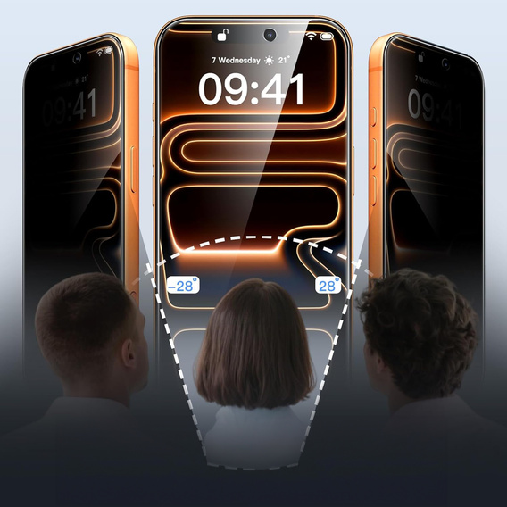 Adatvédelmi edzett üveg iPhone 17 Pro Max készülékhez