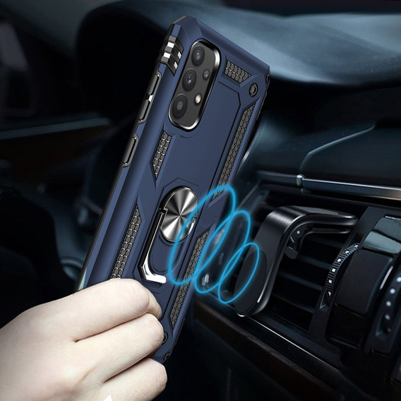 Páncélozott telefontok a Samsung Galaxy A72 5G, Nox Case Ring, kék