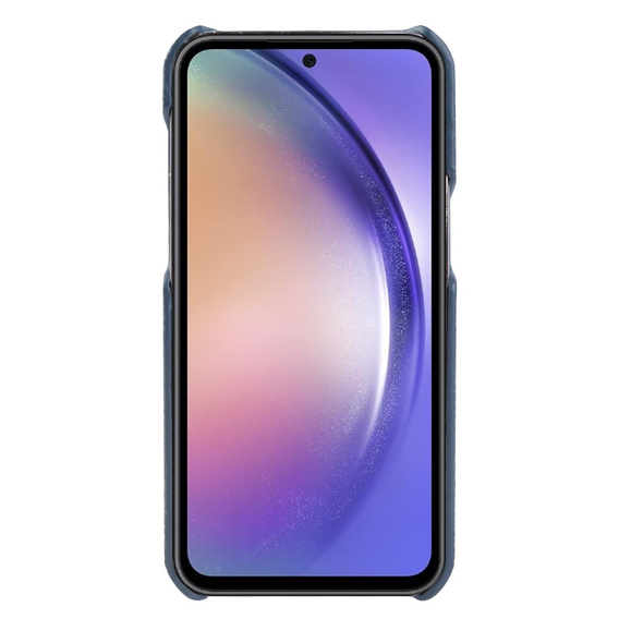 Bőr tok Samsung Galaxy A54, Genuine Leather, kék