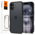 A Spigen tok iPhone 16, Ultra Hybrid, átlátszó / fekete + 9H edzett üveg