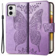 Pattintható tok a Motorola Moto G73 5G, Butterfly, lila
