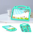 Gyermek tok Lenovo M10 X306 2 Gen / M10 Plus TB-X606 10.3 / Samsung Tab A 10.1 T510/515 / K10 X6C6, Cute Patterns, állvánnyal, zöld