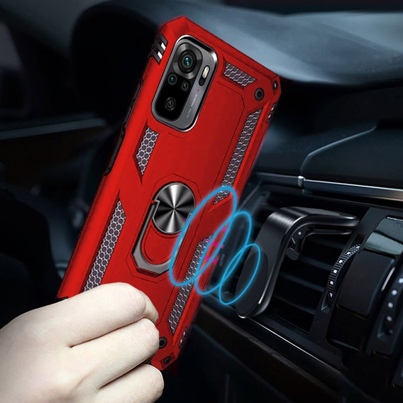 Páncélozott telefontok a Xiaomi Redmi Note 10 / 10S, Nox Case Ring, piros