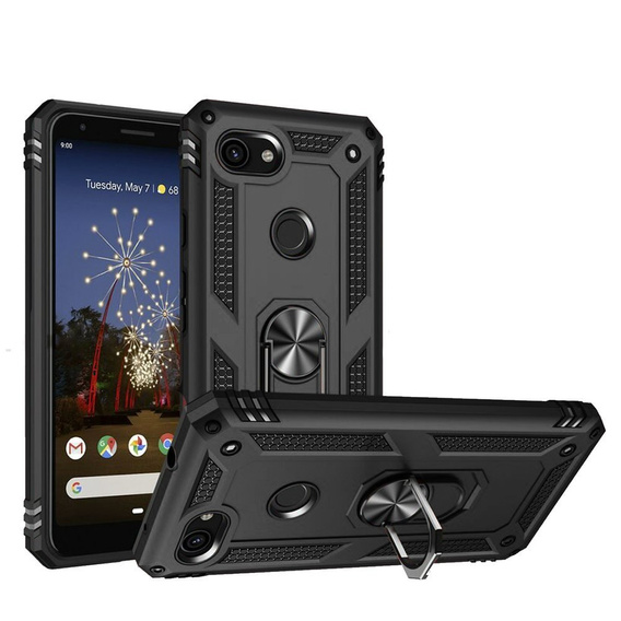 Páncélozott telefontok a do Google Pixel 3A, Nox Case Ring, fekete