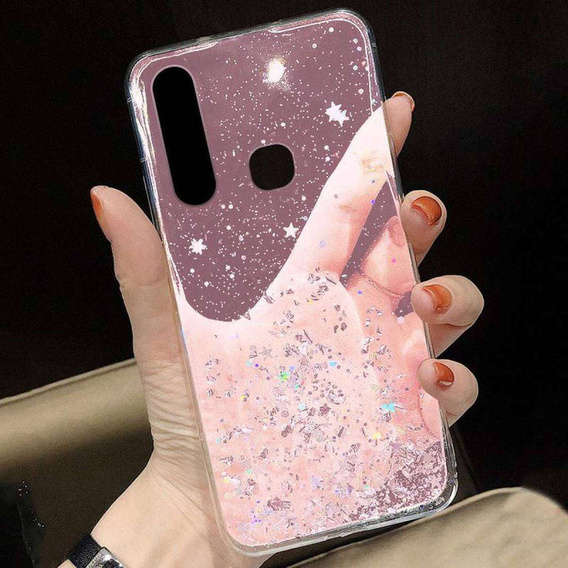 Telefontok a Samsung Galaxy A40, Glittery, rózsaszín