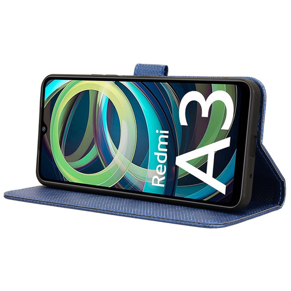 Pattintható tok a Xiaomi Redmi A3, Wallet Smart Magnet, kék
