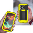 Tojás iPhone 15 Pro, R-JUST CamShield Slide, páncélozott, sárga / fekete