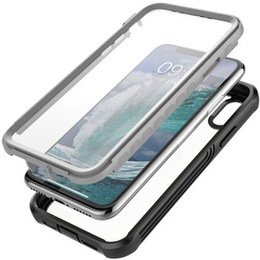 Tok iPhone X / XS készülékhez, Shockproof, fóliával, fekete