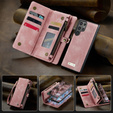 CASEME tok Samsung Galaxy S25 Ultra, Retro Leather Wallet, szíjjal, rózsaszín