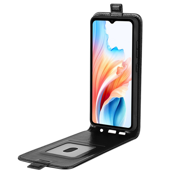 Pattintható tok a Oppo A38 4G / Oppo A18 4G, Flip, fekete