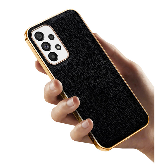 Telefontok a Samsung Galaxy A13 4G, Cowhide Leather, fekete
