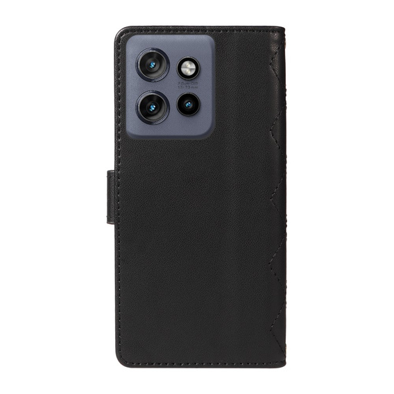 Flap tok Motorola Edge 50 Neo / Motorola ThinkPhone 25, Rhombus Crossbody Leather, fekete