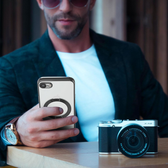 Tok iPhone 7 Plus / 8 Plus-hoz, Electro MagSafe, fekete + üveg a képernyőhöz